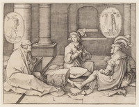 KG 01754
          <br/>
          Jozef verklaart de dromen in de gevangenis
          <br/>
          <em>Leyden, Lucas van (1494-1533)</em>